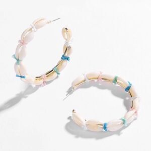 Cowrie Shell Hoop Earrings NWT